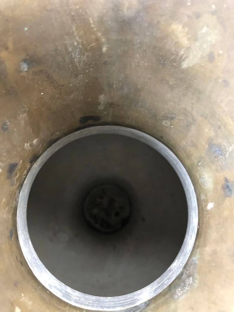 中国美術 人物彫文堆朱花瓶 高48cm 銅製 細密細工 花文 骨董(I95)