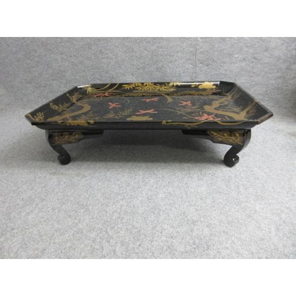 黒塗四君子高盛金蒔絵長硯蓋箱入り [B28397]