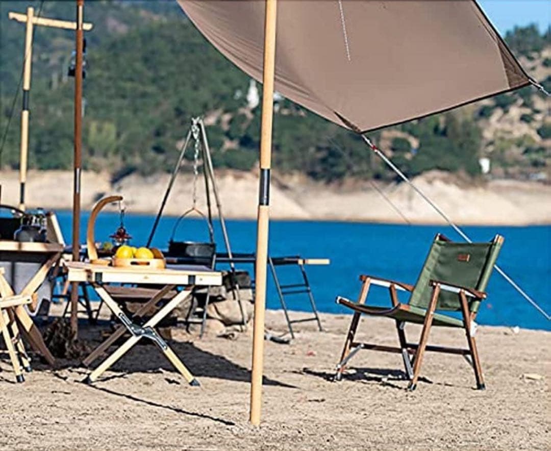 アウトドアクラシックチェア オリーブグリーン 木製フレーム