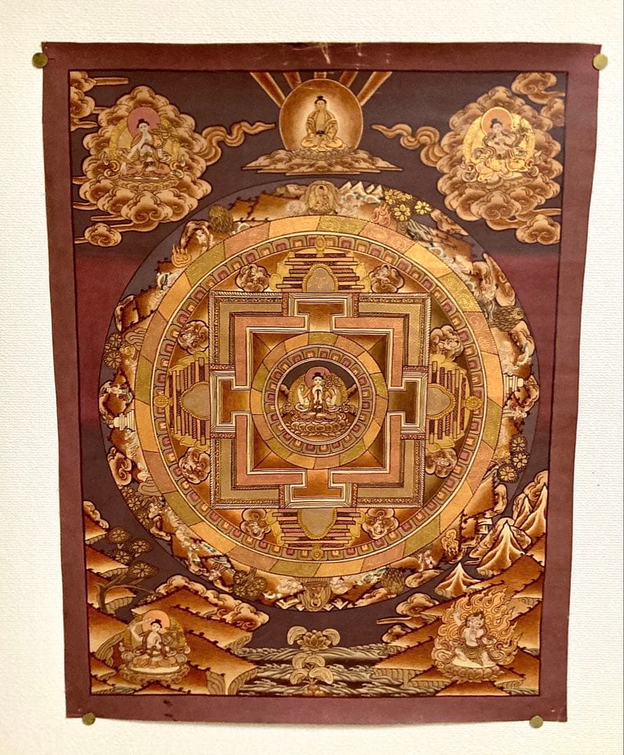 チベット　曼荼羅　マンダラ　カーラチャクラ　仏画　タンカ　掛軸　観音　菩薩　如来