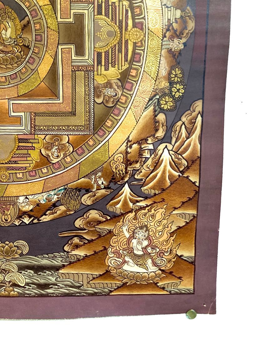 チベット　曼荼羅　マンダラ　カーラチャクラ　仏画　タンカ　掛軸　観音　菩薩　如来