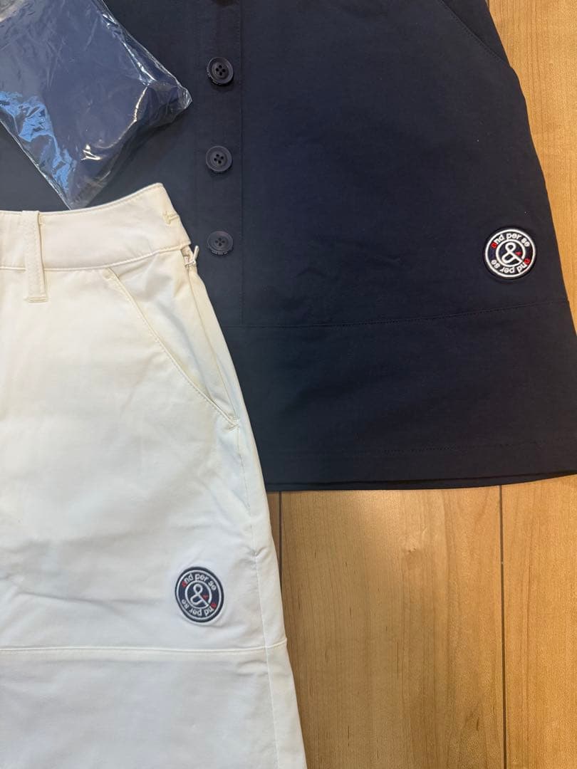 and per se ネイビー ホワイト スカート S 2枚セット