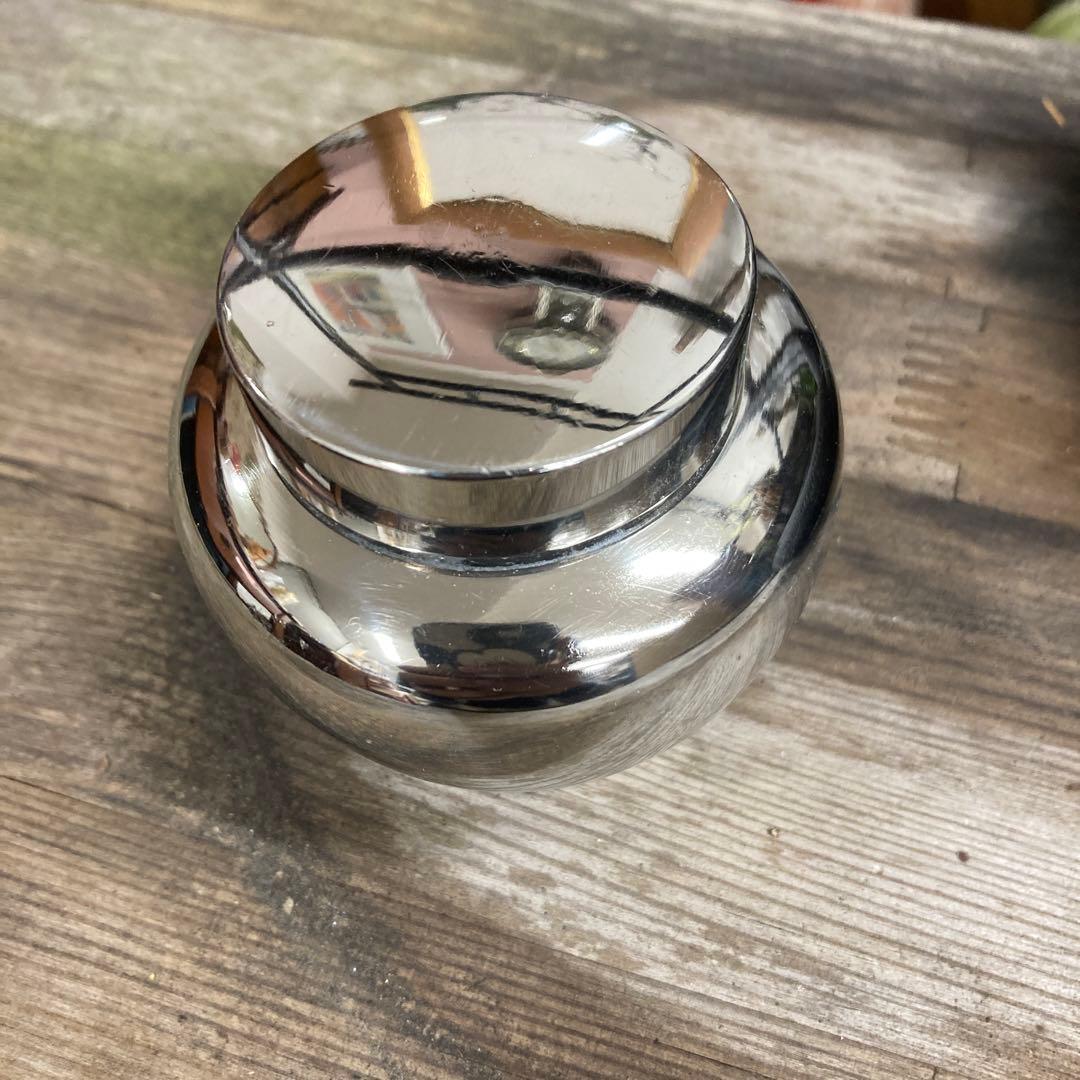 煎茶道具 茶壺 錫製 乾茂號造 茶入 在銘 約290g