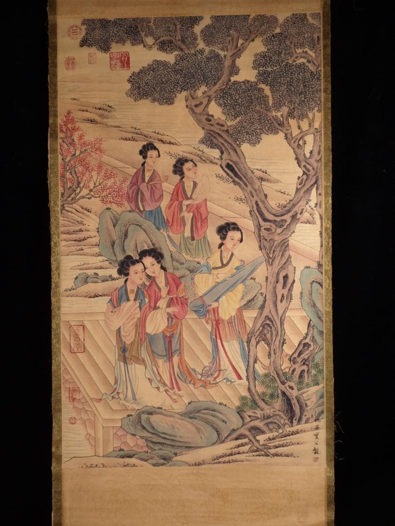 骨董市仕入れ品　中国明時代の肉筆掛軸　 激安骨董品 DE789A7-3