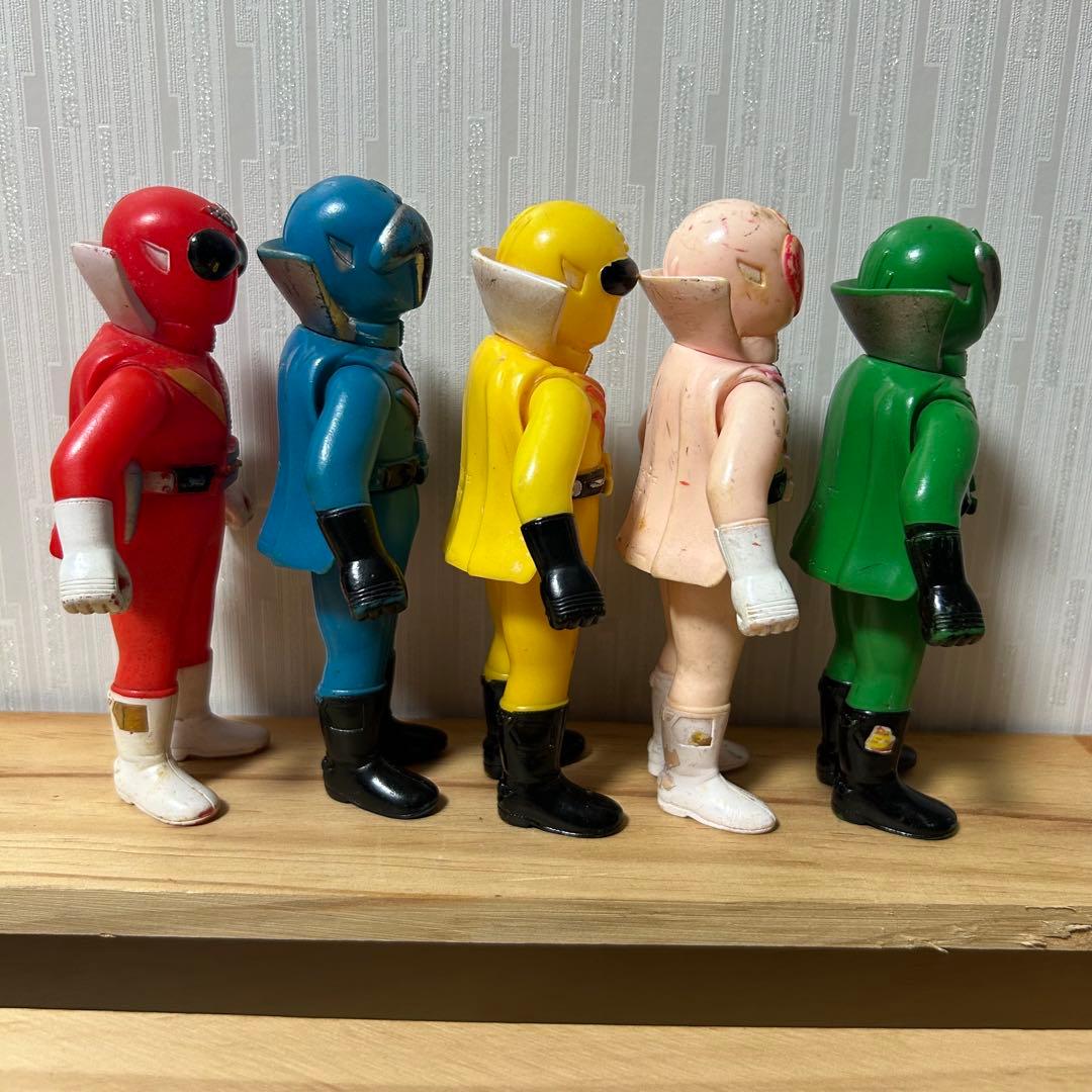 秘密戦隊ゴレンジャー　ソフビ　ポピー　5体セット　当時物　年代物