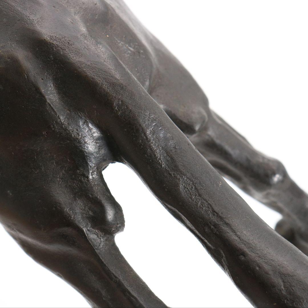 ブロンズ彫刻 犬 置物 銅像　V190　1F6