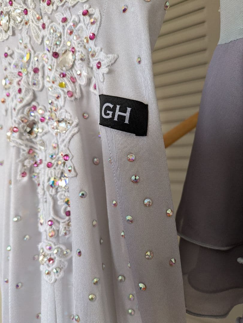 GH 社交ダンスドレス グレーと白のグラデーション