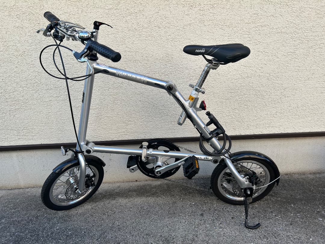 値下げ！nanoo 折りたたみ自転車 シルバー　中古