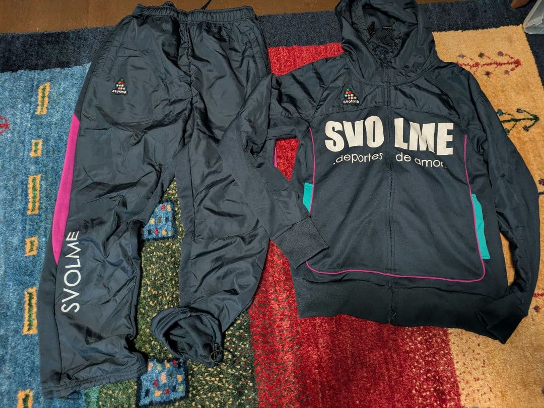 SVOLMEスボルメフード付きジャージ上下セットMサッカーフットサルネイビー