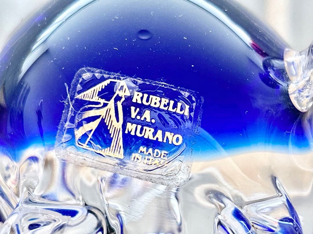 ベネチア ガラス murano ムラーノ ムラノ ヴェネチアグラス 亀 ブルー