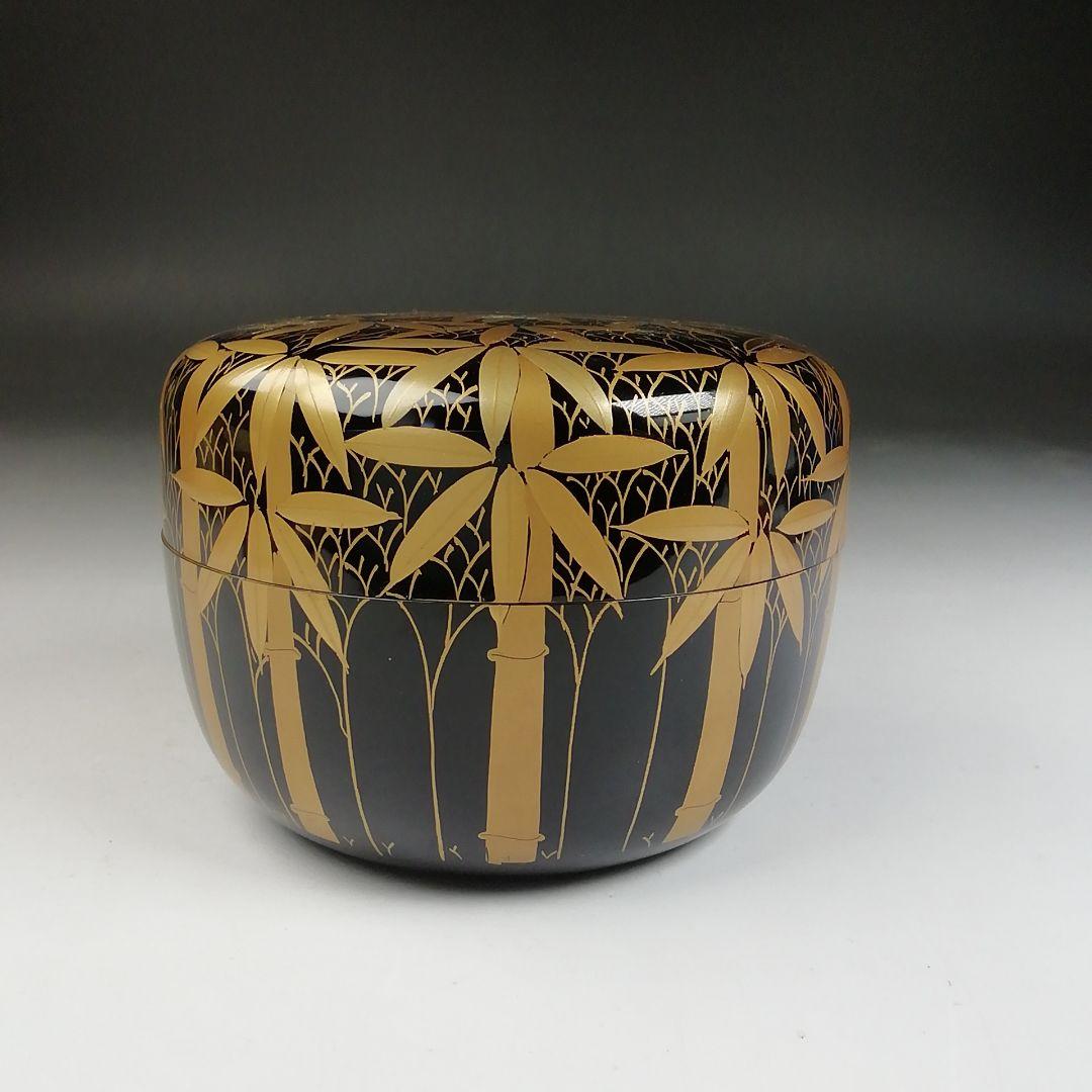 Ｔ８３５　棗　『竹林蒔絵』『平棗』『雲斎 作』　共箱　茶道具