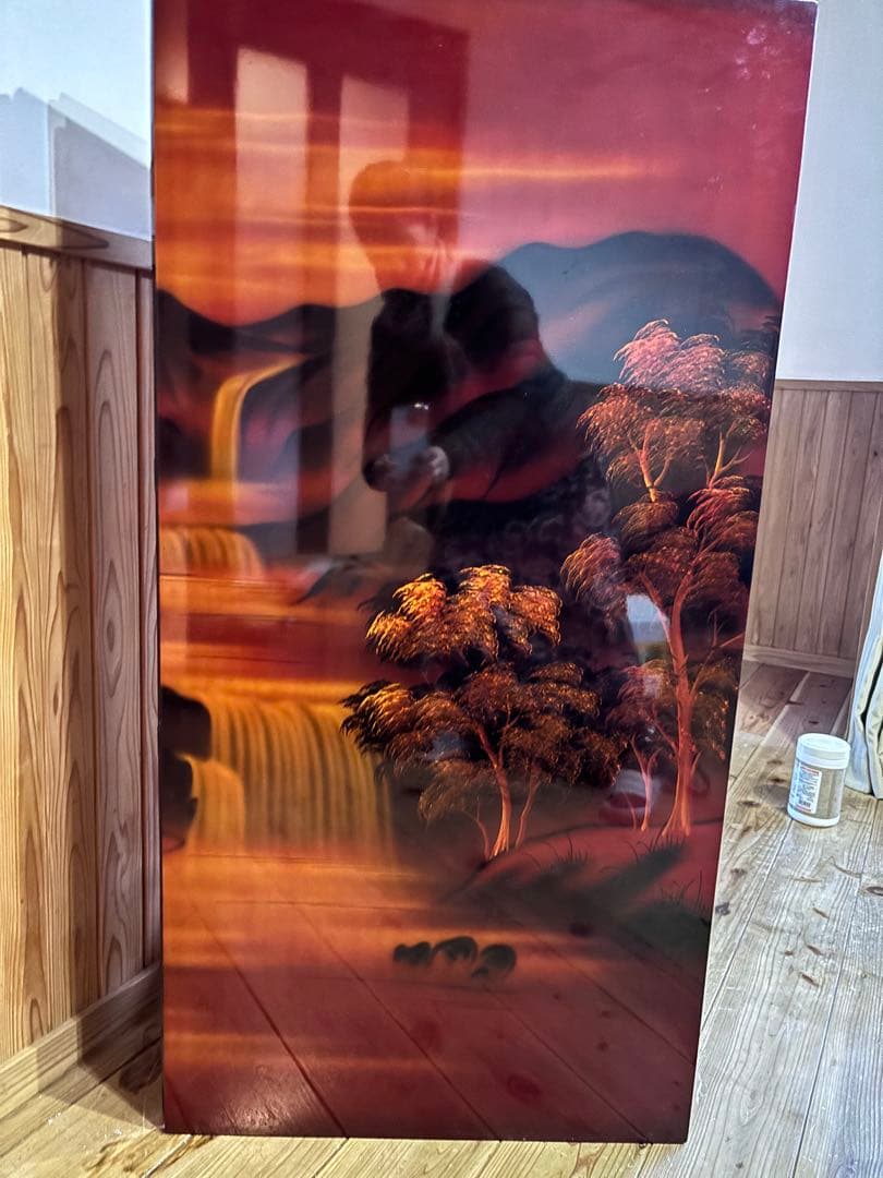 超美品　螺鈿　パテーション 衝立 「馬倒成功」 衝立 漆塗り 馬柄 枕屏風