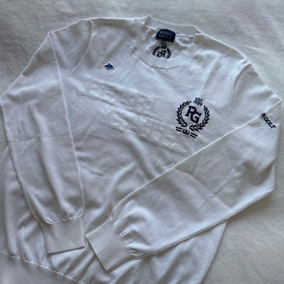 未使用級　パーリーゲイツ　ニット　セーター　白　ホワイト　4 M〜L相当　美品