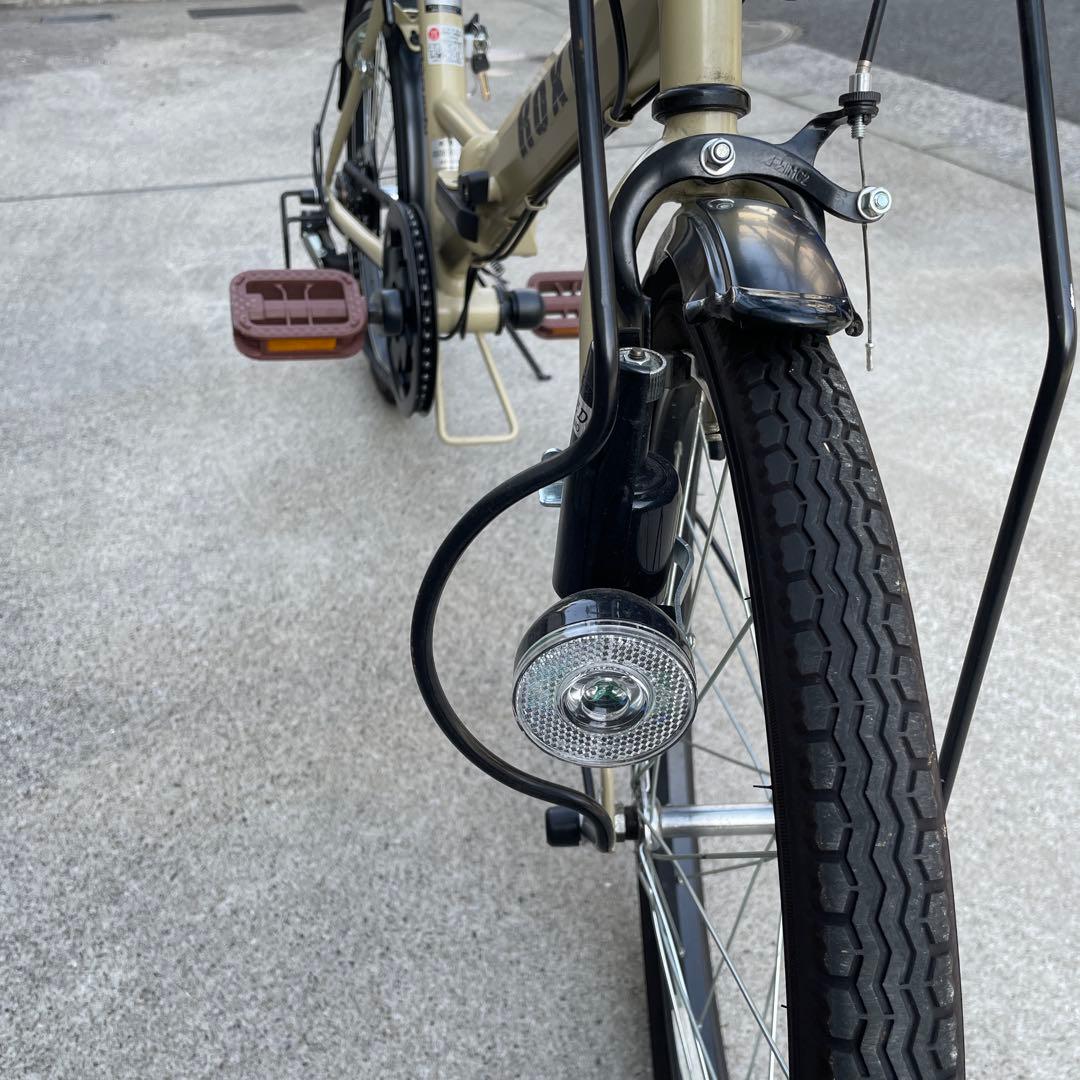 ROXY 20㌅サイクル ベージュ バスケット付6段変速　折りたたみ