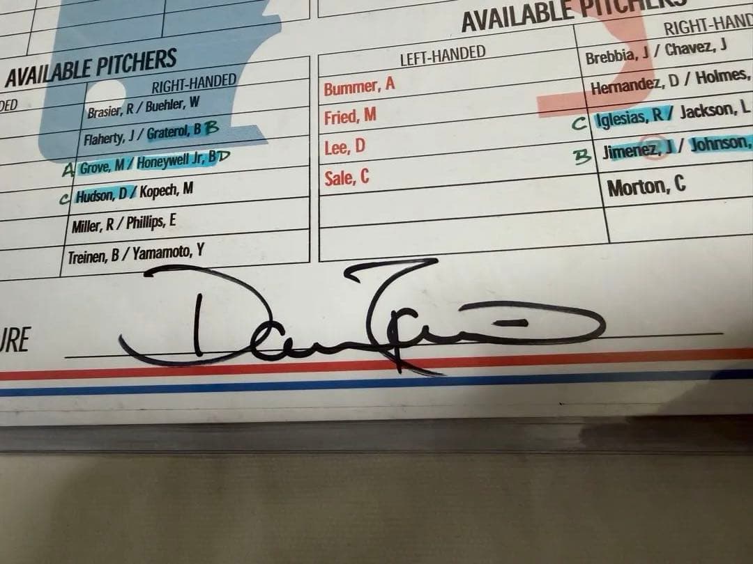 【MLBメモラビリア】ロサンゼルスドジャースgame-usedメンバー表