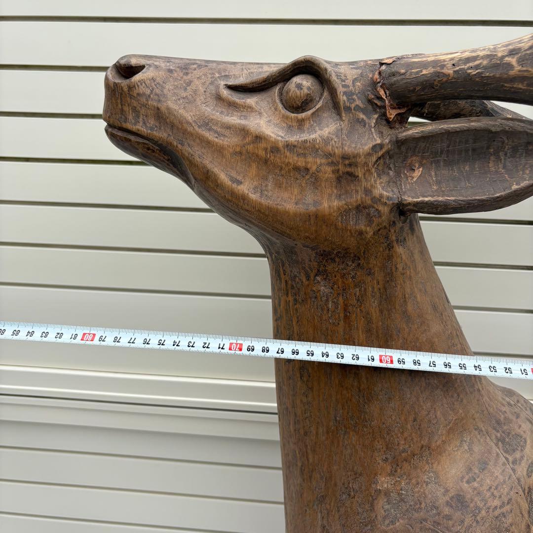 桃山時代頃 ビッグサイズ寄木鹿の置物 仏教美術