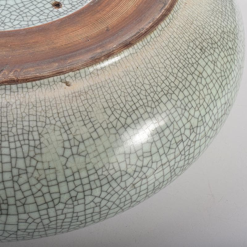 中国　官窯　金糸鉄線　氷裂文　大香炉　直径約39㎝　C　R7962B
