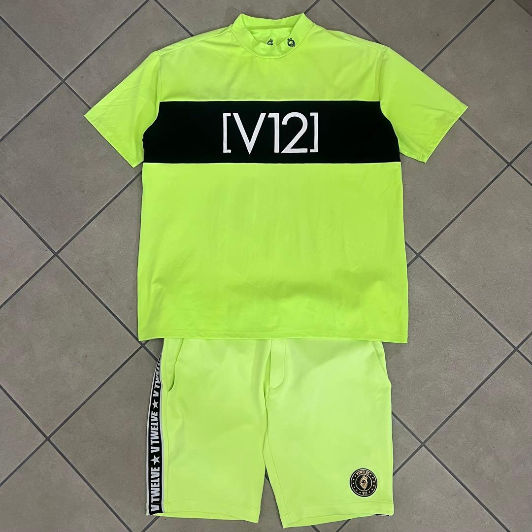 V12 ヴィトゥエルヴ セットアップ　ゴルフ　メンズ　XXL 蛍光色