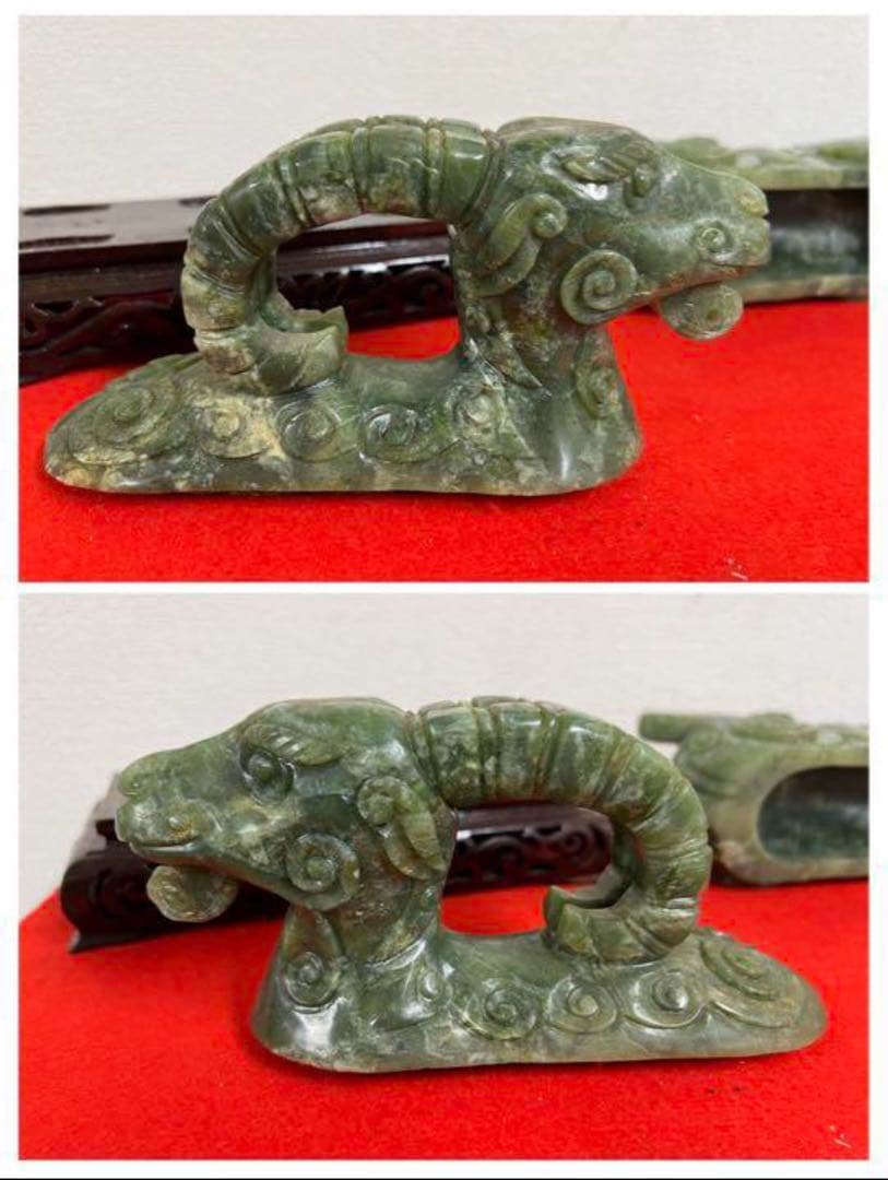 中国清時代　古美術・香・彫刻・羊 天然玉石 保証　風水飾り