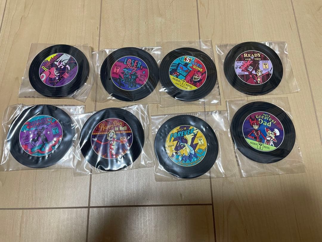 ハズビンホテル　一番くじ　G賞　レコード風ラバーコースター　8種セット