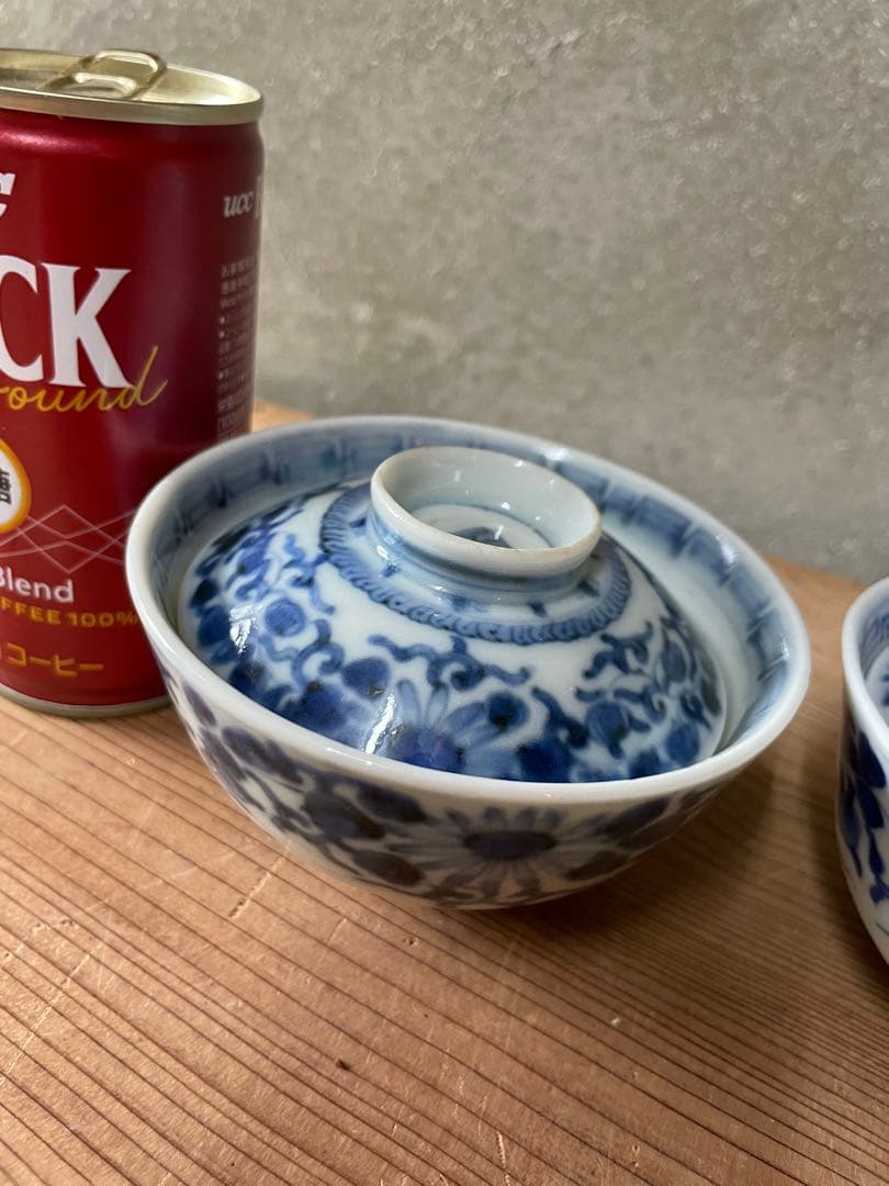 茶碗　3客セット【m735 骨董　或化年製 染付 磁器 古美術 レア　成化年製】