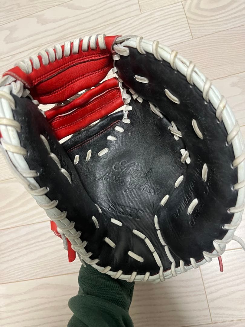 軟式グローブ　大人用　ファーストミット　SSK エスエスケー　レッド　ブラック