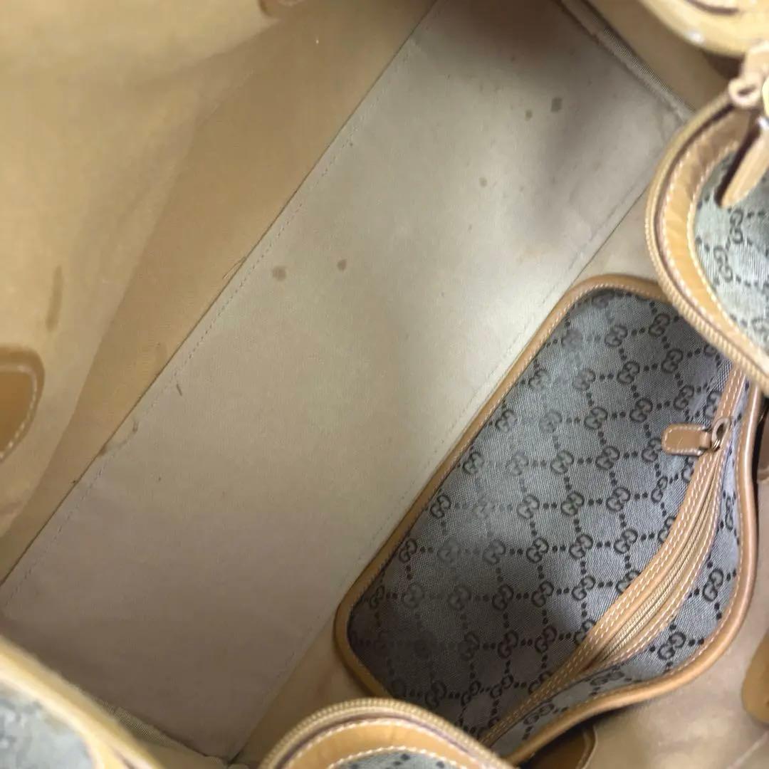 GUCCI グッチ GGキャンバス 2WAY ボストンバッグ ゴールド金具