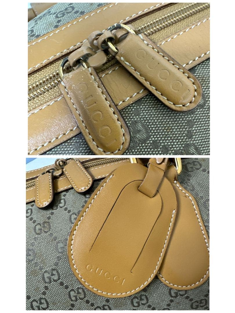 GUCCI グッチ GGキャンバス 2WAY ボストンバッグ ゴールド金具