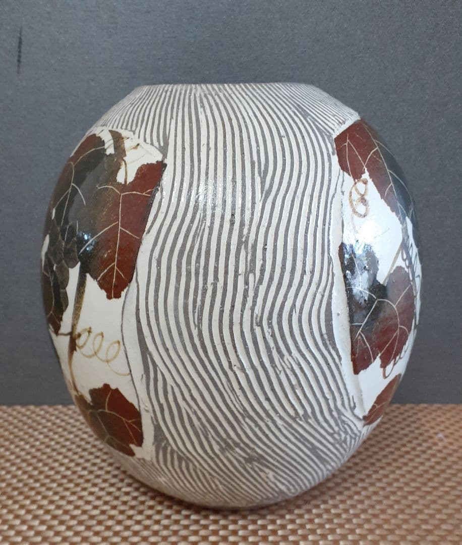 『新鋭作家　旬の作家』　【島田猛】作　ぶどう文様　大壺　共箱