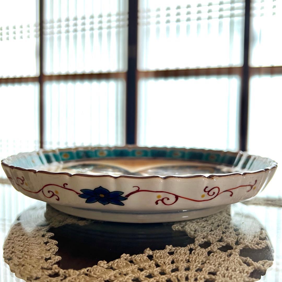 越田健一郎 飾皿 午 馬 干支 九谷焼 作家もの 共箱 共布