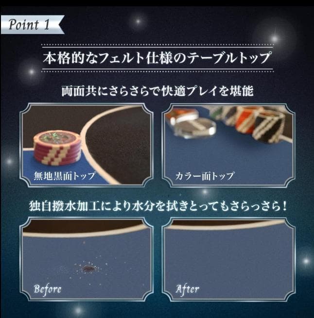 ポーカーテーブル 折りたたみ 10人対応 家庭用 チップラック付き 2653