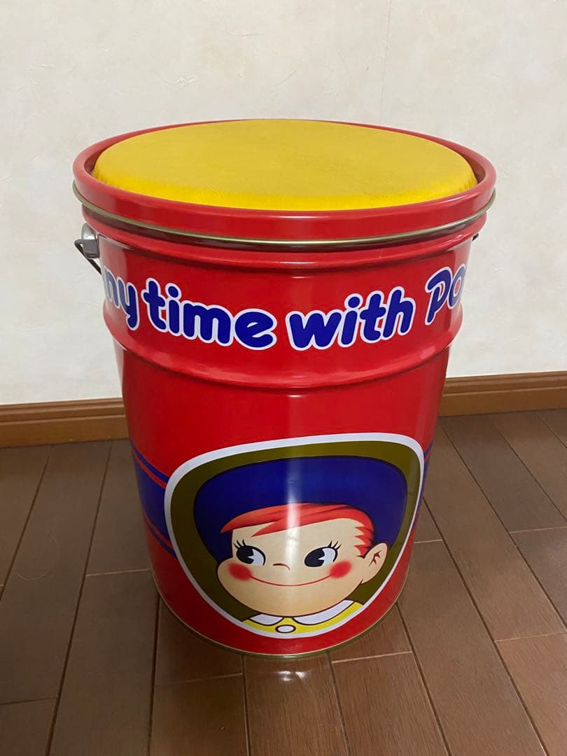 ペコちゃん　レトロ金属バケツ 蓋付き
