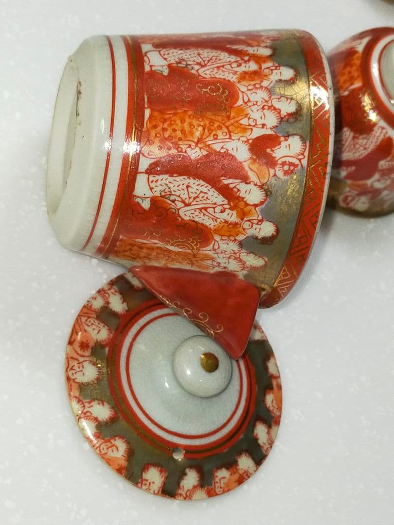 ♥値下げ！♥九谷♥煎茶道具♥セット　急須　湯呑み　湯冷まし　赤絵　金彩　湯飲み