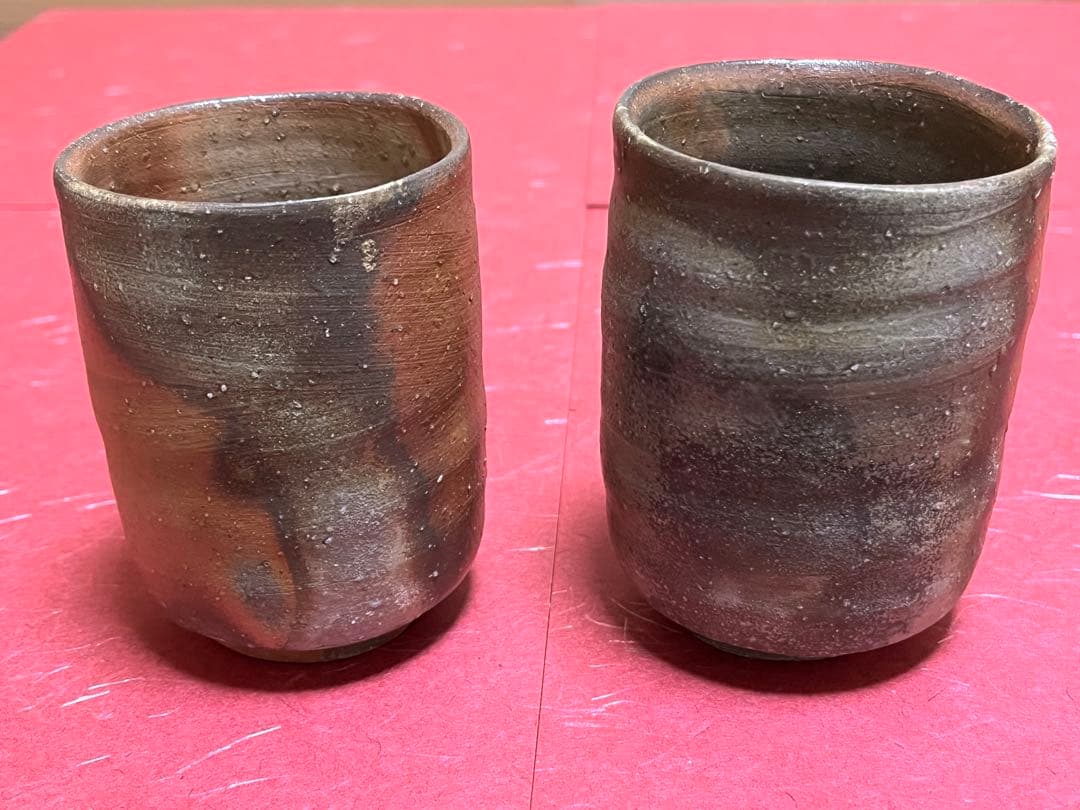 小西陶蔵作　備前焼　夫婦湯呑