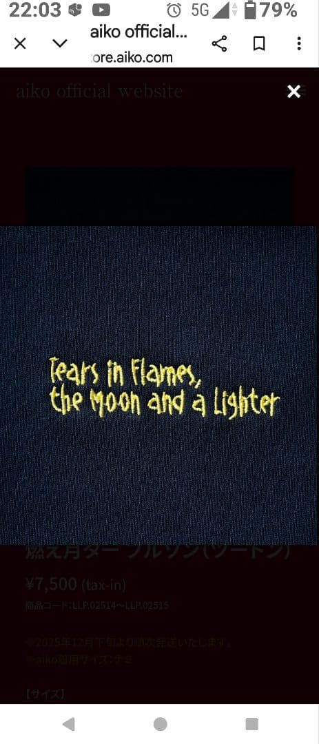 aiko 燃え月ターブルゾン ナミ