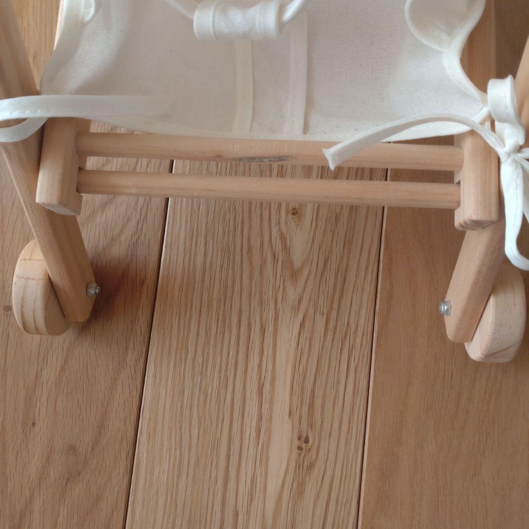 iimo 三輪車 ホワイト 木製 ドールバギー