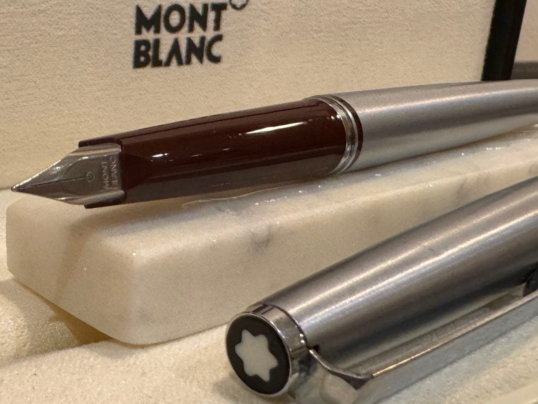 【美品】モンブラン No300 万年筆シルバー&ボルドー