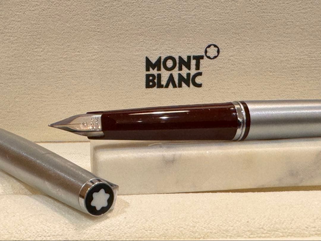 【美品】モンブラン No300 万年筆シルバー&ボルドー