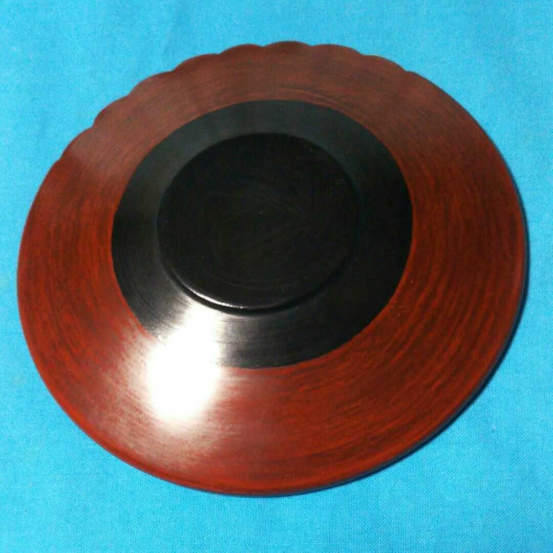 レア物、漆塗り鎌倉彫のモダン茶托５客