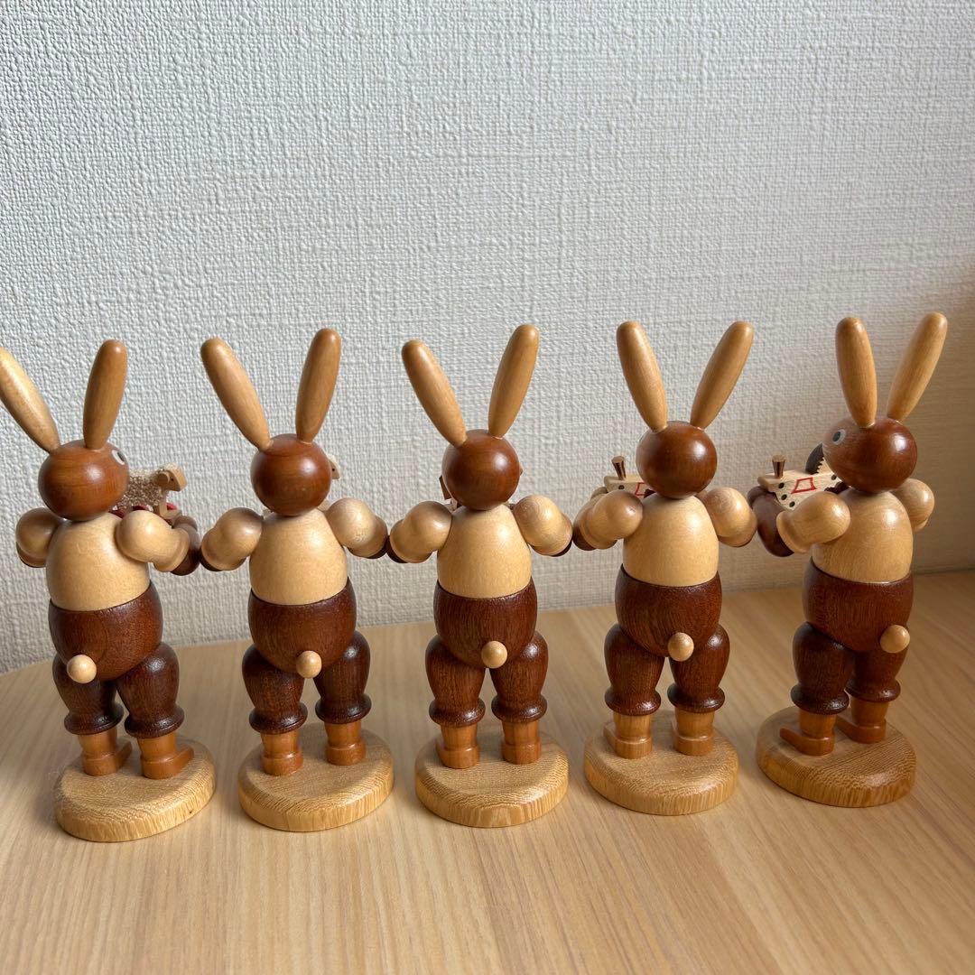 【美品】MULLER ミュラー　ドイツ　ザイフェン　イースターバニー　5体セット