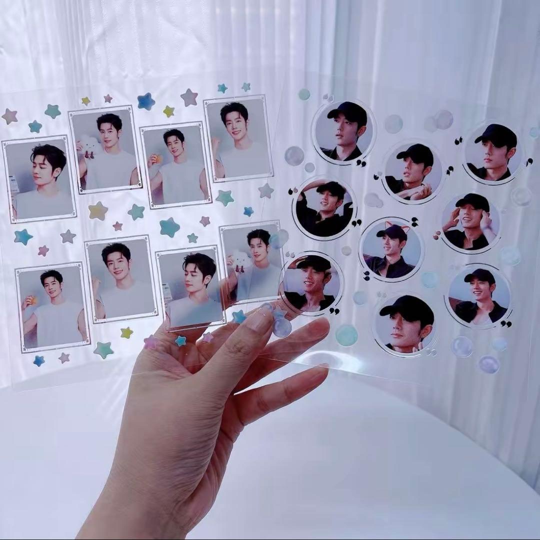 15×15cm 肖戦 転写ステッカー 耐油 防水ステッカー　2枚　28セット❣