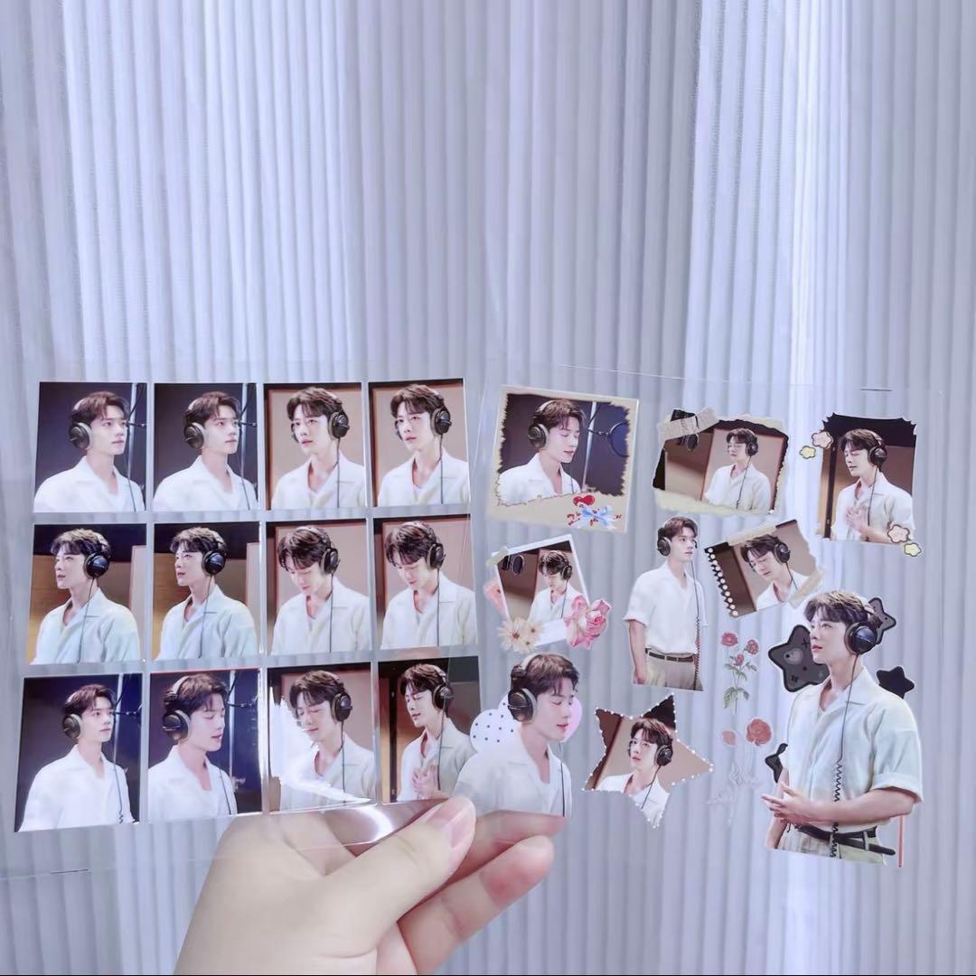 15×15cm 肖戦 転写ステッカー 耐油 防水ステッカー　2枚　28セット❣