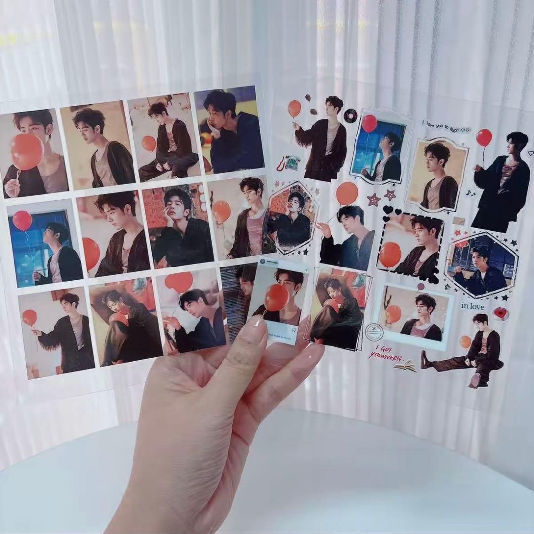 15×15cm 肖戦 転写ステッカー 耐油 防水ステッカー　2枚　28セット❣