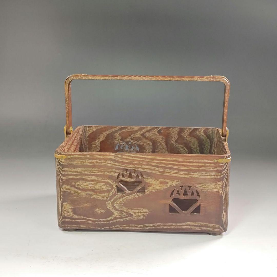 ウ256 莨盆『指物師　大崎雄斉』『鵬雲斎好　桐透　桑手付　煙草盆　共箱』茶道具