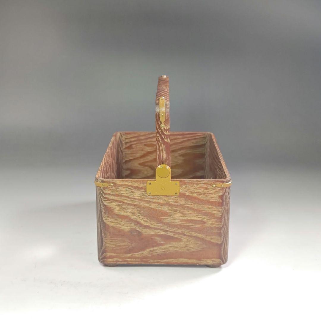 ウ256 莨盆『指物師　大崎雄斉』『鵬雲斎好　桐透　桑手付　煙草盆　共箱』茶道具