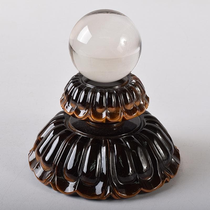 水晶玉　パワーストーン　直径約41㎜　虎目石台　M　R8379