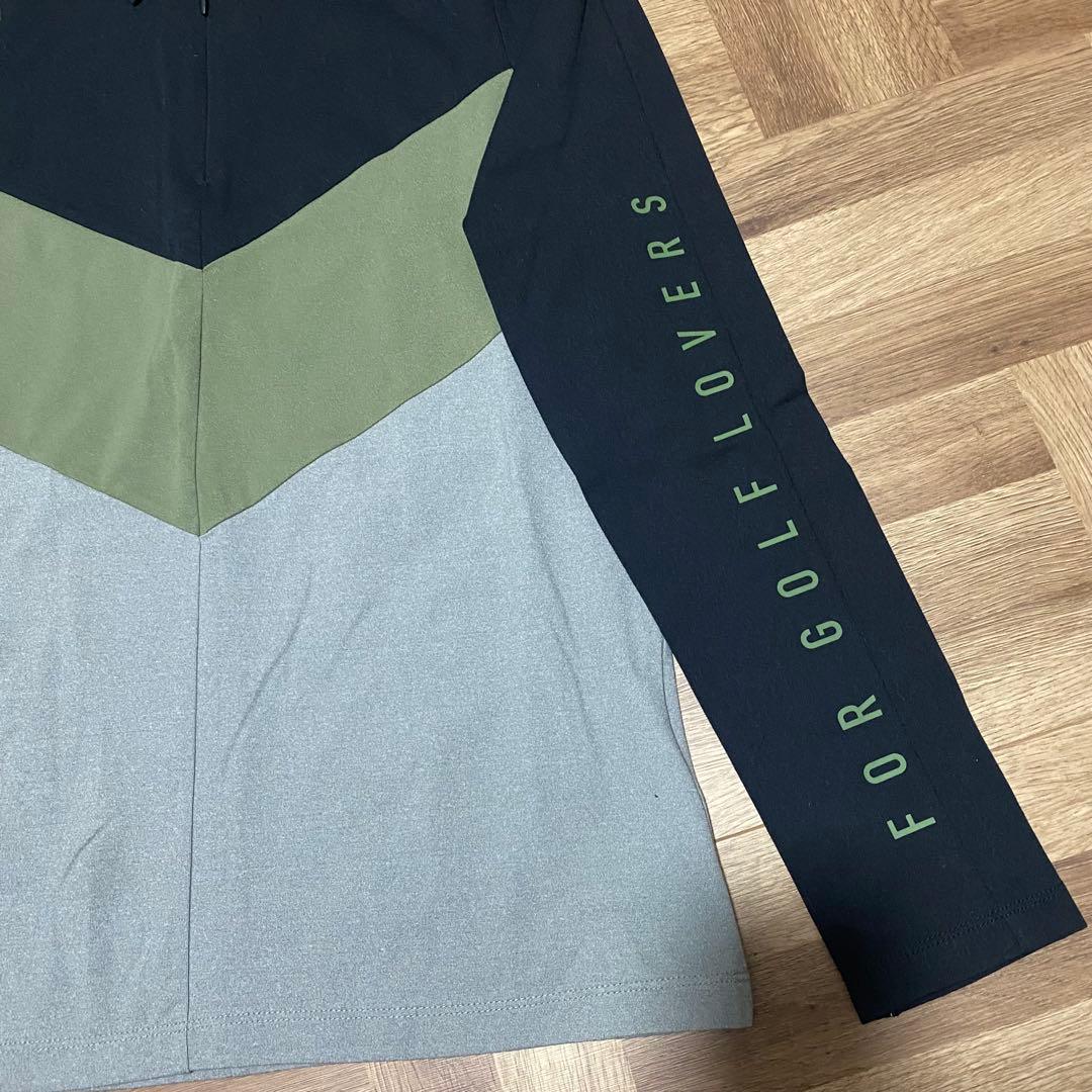 美品♡デサント♡DESCENTE♡トップス♡長袖♡シャツ♡カーキ♡ブラック♡M