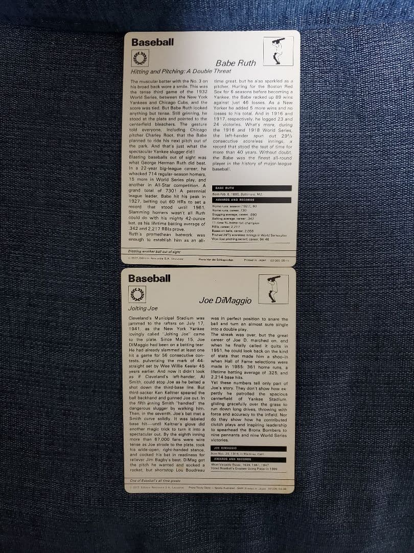 【超希少】★1977年カードMLB★ベーブルース、ディマジオ、ロビンソン他★