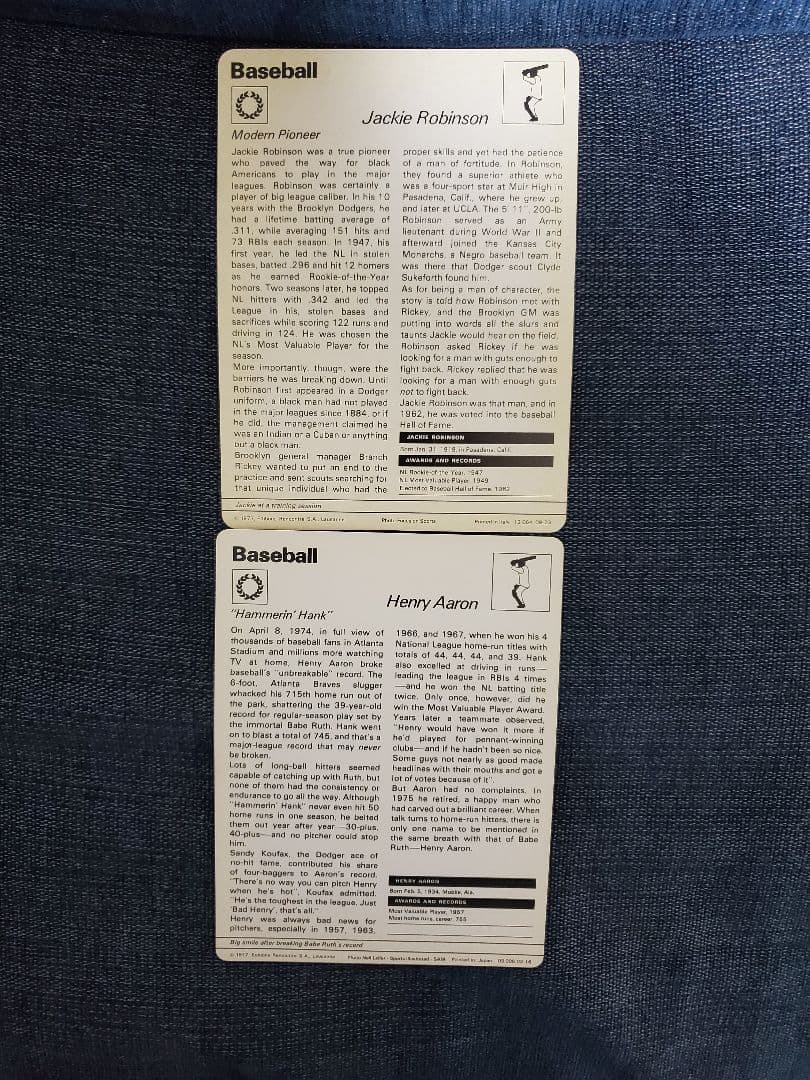 【超希少】★1977年カードMLB★ベーブルース、ディマジオ、ロビンソン他★