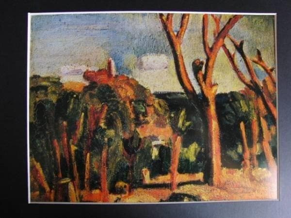 梅原　龍三郎、熱海風景、希少高級画集画、新品額装付